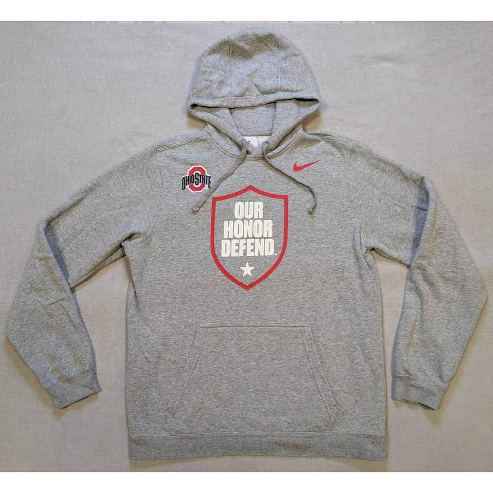 Ohio State Buckeyes Hoodie Mens Medium Gray Nike Football Sweatshirt Pullover